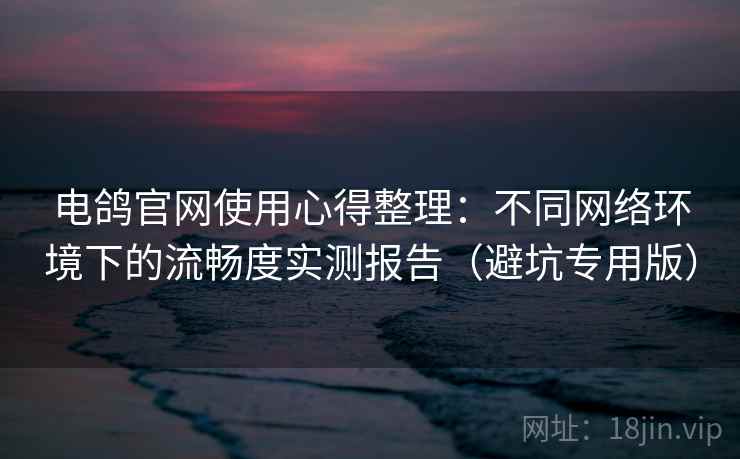 电鸽官网使用心得整理：不同网络环境下的流畅度实测报告（避坑专用版）