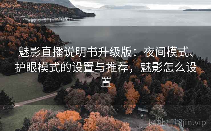 魅影直播说明书升级版：夜间模式、护眼模式的设置与推荐，魅影怎么设置