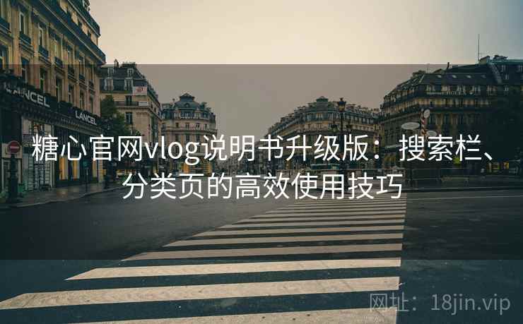 糖心官网vlog说明书升级版：搜索栏、分类页的高效使用技巧