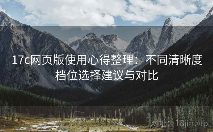 17c网页版使用心得整理：不同清晰度档位选择建议与对比