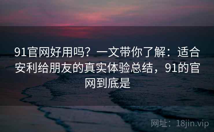 91官网好用吗？一文带你了解：适合安利给朋友的真实体验总结，91的官网到底是